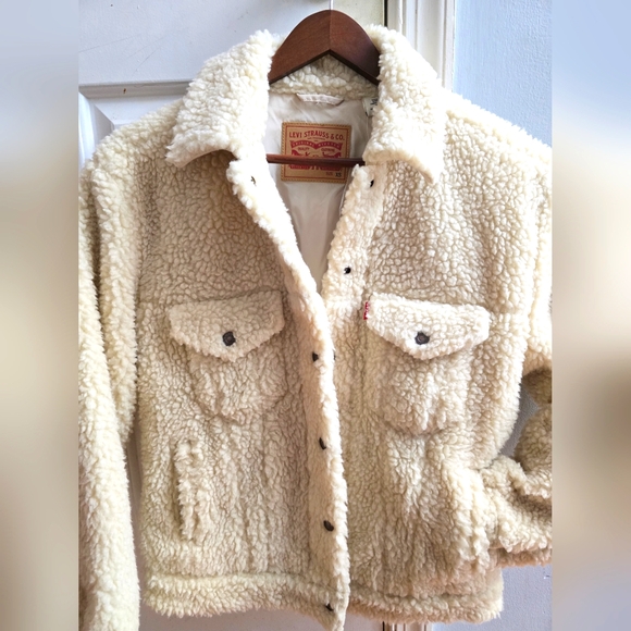 🆕️😍 Levi's Off-White Sherpa Trucker Jacket - Picture 1 of 4